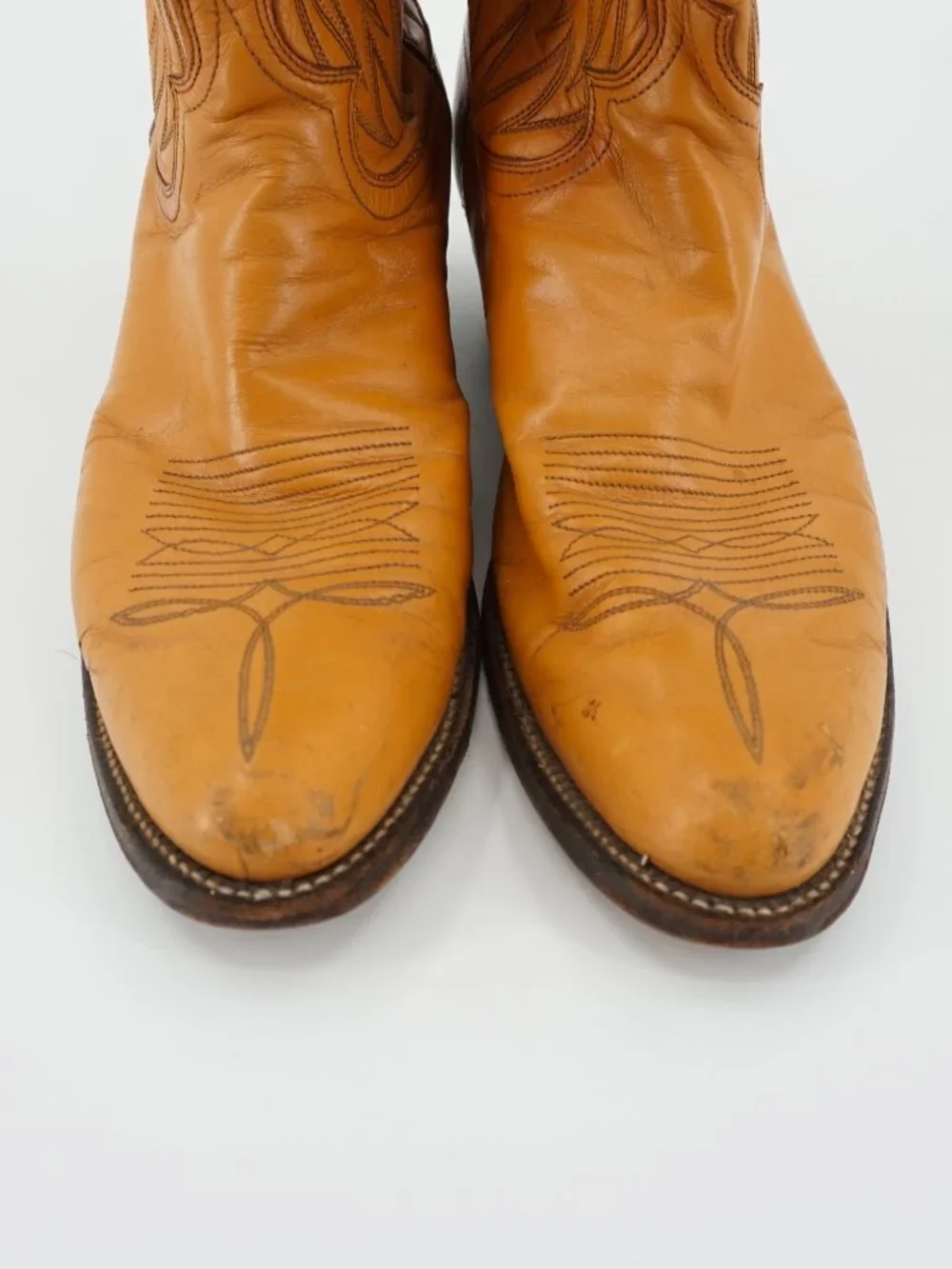 Share Justin Western Boots Brown Leather Style # T778 Men's Size 9D